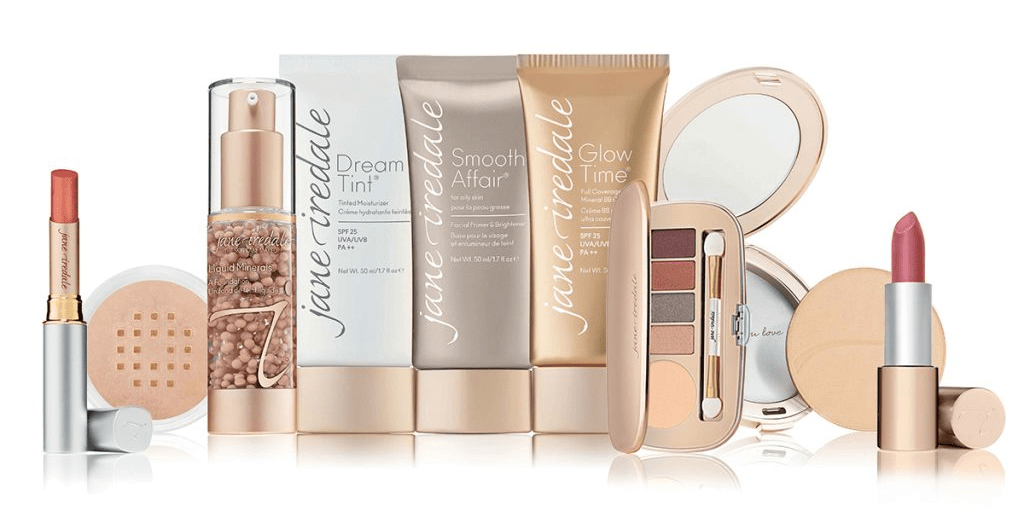 Collection of Jane Iredale makeup products